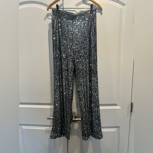 Sequin Pants in Silver